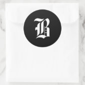 Sticker Rond Monogramme noir et blanc initial B (Sac)