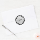 Sticker Rond Monogramme noir et gris clair Zebra (Enveloppe)