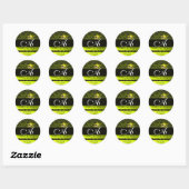 STICKER ROND MONOGRAMME NOIR ET JAUNE DE DOMMASQUE DE TOPAZ, (Feuille)