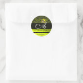 STICKER ROND MONOGRAMME NOIR ET JAUNE DE DOMMASQUE DE TOPAZ, (Sac)