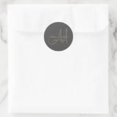 Sticker Rond Monogramme noir et or (Sac)