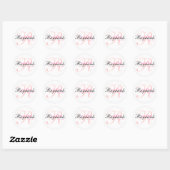 Sticker Rond Monogramme noir rose (Feuille)