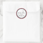 Sticker Rond Monogramme noir rouge I Merci Mariage (Sac)