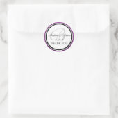 Sticker Rond Monogramme noir violet B Merci Mariage (Sac)