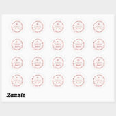 Sticker Rond Monogramme Nom de famille Coeurs rouges Enveloppe  (Feuille)