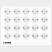 Sticker Rond Monogramme Nom Parties scintillant Rose Yeux Lash  (Feuille)