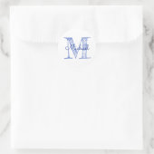 Sticker Rond Monogramme Nom personnalisé Garçon Vêtements Enfan (Sac)