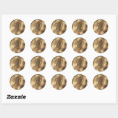 Sticker Rond Monogramme O Faire-part de mariage de bronze (Feuille)