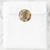 Sticker Rond Monogramme O Faire-part de mariage de bronze (Sac)