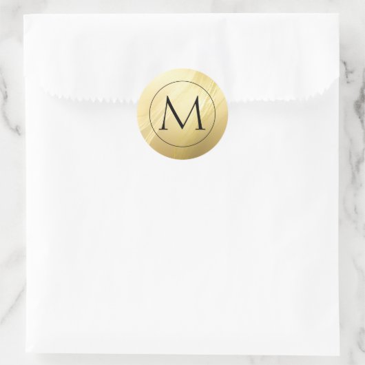 Sticker rond Monogramme Or (Sac)