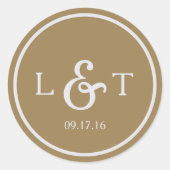 Sticker Rond Monogramme or (Devant)