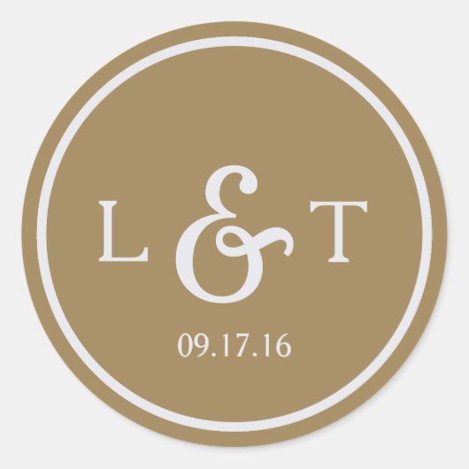 Sticker Rond Monogramme or (Devant)