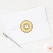 Sticker Rond Monogramme or beignets parties scintillant brillan (Enveloppe)