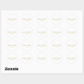 Sticker Rond Monogramme or calligraphie personnalisée mariage f (Feuille)