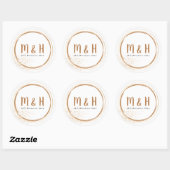 Sticker Rond Monogramme Or Cercle Avec Glitter (Feuille)