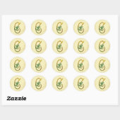 Sticker Rond Monogramme or irlandais C (Feuille)