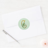 Sticker Rond Monogramme or irlandais C (Enveloppe)