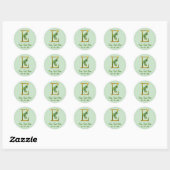 Sticker Rond Monogramme or irlandais E (Feuille)
