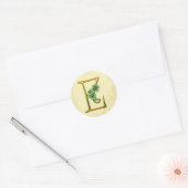 Sticker Rond Monogramme or irlandais E (Enveloppe)