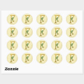 Sticker Rond Monogramme or irlandais F (Feuille)