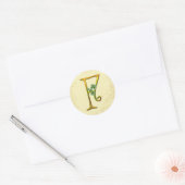 Sticker Rond Monogramme or irlandais F (Enveloppe)