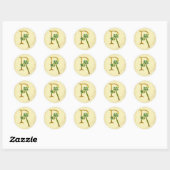Sticker Rond Monogramme or irlandais R (Feuille)