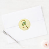 Sticker Rond Monogramme or irlandais R (Enveloppe)