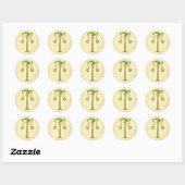 Sticker Rond Monogramme or irlandais T (Feuille)