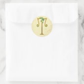 Sticker Rond Monogramme or irlandais T (Sac)