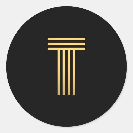 Sticker Rond Monogramme Or moderne (Devant)
