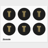 Sticker Rond Monogramme Or moderne (Feuille)