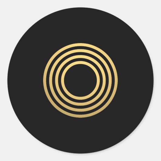 Sticker Rond Monogramme Or moderne (Devant)