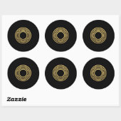 Sticker Rond Monogramme Or moderne (Feuille)