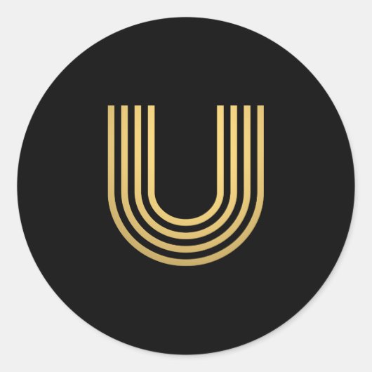 Sticker Rond Monogramme Or moderne (Devant)