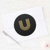 Sticker Rond Monogramme Or moderne (Enveloppe)