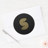 Sticker Rond Monogramme Or moderne (Enveloppe)