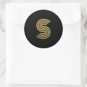 Sticker Rond Monogramme Or moderne (Sac)