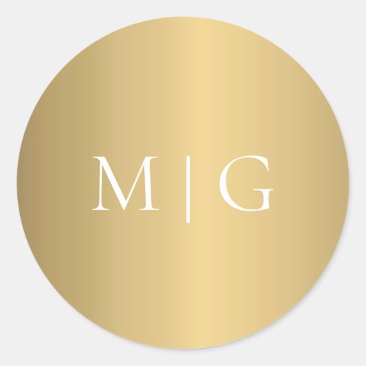 Sticker Rond Monogramme Or moderne (Devant)