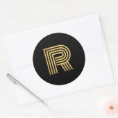 Sticker Rond Monogramme Or moderne (Enveloppe)
