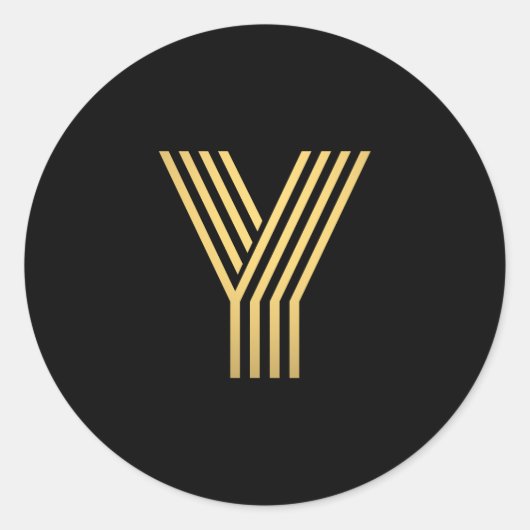 Sticker Rond Monogramme Or moderne (Devant)