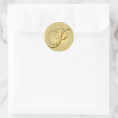 Sticker Rond Monogramme or P Sceau Faire-part de mariage Vacanc (Sac)