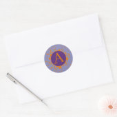 Sticker Rond Monogramme Orange Violet Initial Carrés Cercles  (Enveloppe)