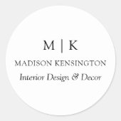 Sticker Rond Monogramme ou ajouter un logo Enveloppe commercial (Devant)