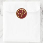 Sticker Rond Monogramme P en or 3D (Sac)