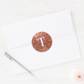 Sticker Rond Monogramme Pailleté Chunky Cuivre (Enveloppe)