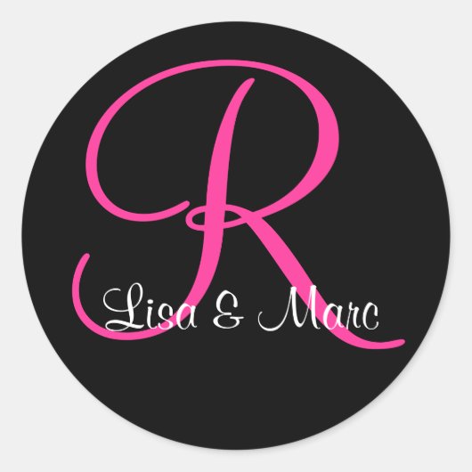 Sticker Rond Monogramme personnalisable (Devant)