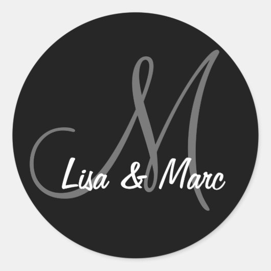 Sticker Rond Monogramme personnalisable (Devant)