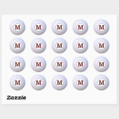 Sticker Rond Monogramme personnalisable de balle de golf (Feuille)