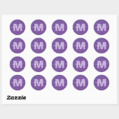 Sticker Rond Monogramme personnalisé  (Feuille)