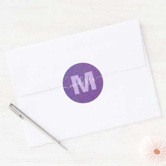 Sticker Rond Monogramme personnalisé  (Enveloppe)